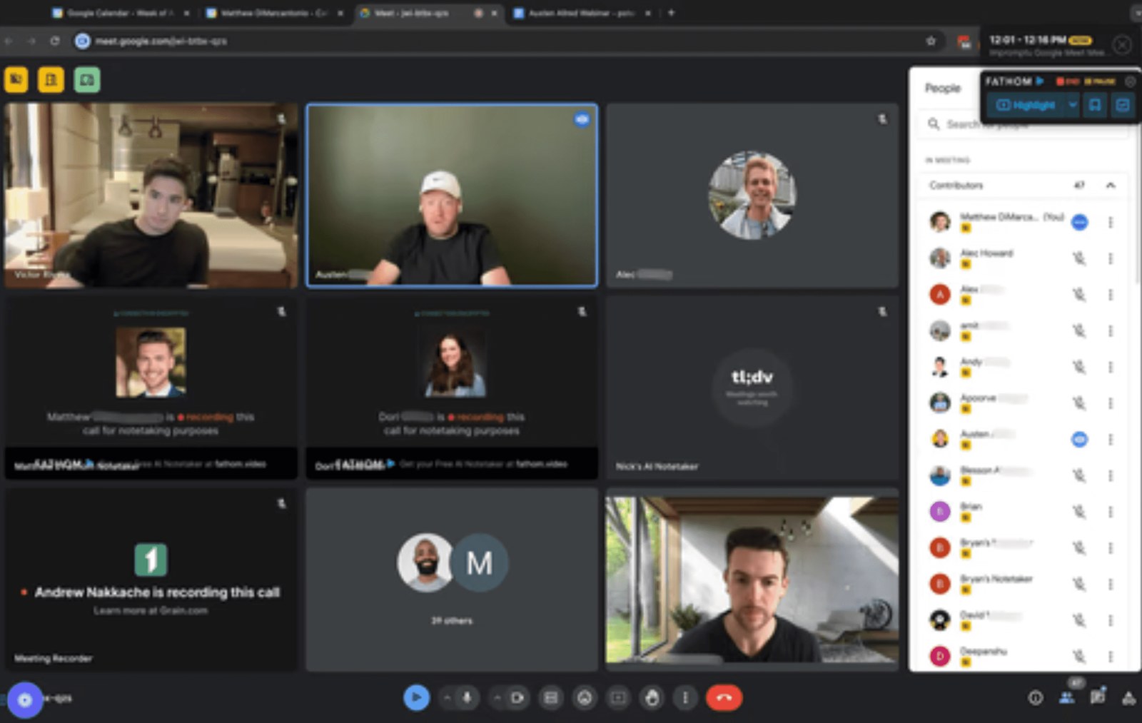 Austen Allred speaking with the founder community on a video call